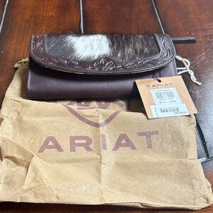 Ariat Leather Clutch with Fur Accent